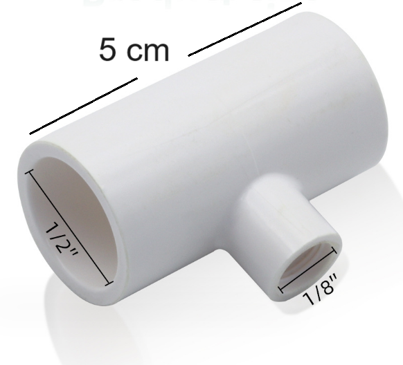 Bebedero Automático Copa Con Conector T En PVC Diámetro Interno 1/2" Para Pollos, Patos, Gallinas, Aves.