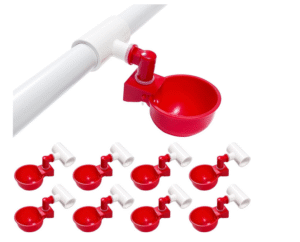 Bebedero Automático Copa Con Conector T En PVC Diámetro Interno 1/2" Para Pollos, Patos, Gallinas, Aves.
