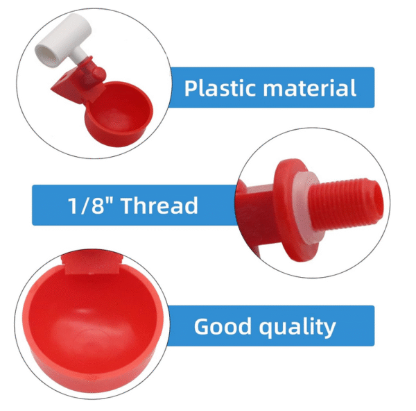 Bebedero Automático Copa Con Conector T En PVC Diámetro Interno 1/2" Para Pollos, Patos, Gallinas, Aves.