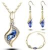 Hermoso Set Collar + Aretes + Pulsera Mujer Chapado Cristal Austriaco