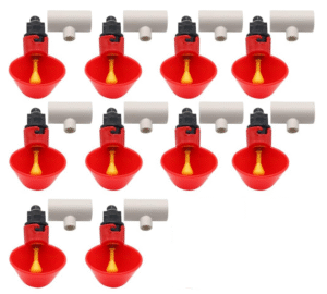 Bebedero Automático Taza Con Conector T En PVC Diámetro Interno 1/2" Para Pollos, Gallinas, Patos, Gansos, Codornices
