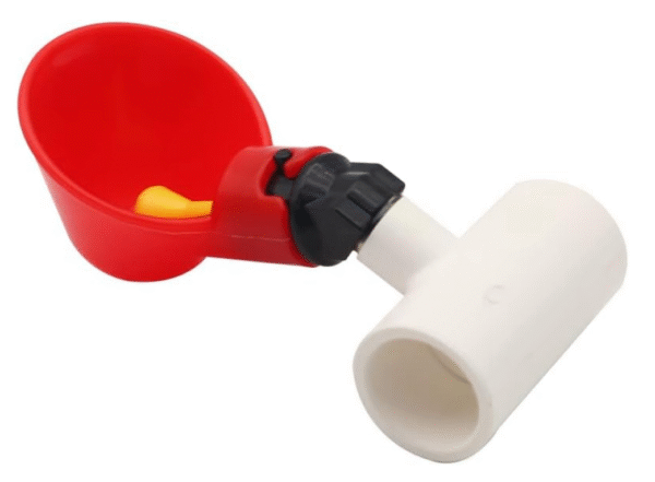 Bebedero Automático Taza Con Conector T En PVC Diámetro Interno 1/2" Para Pollos, Gallinas, Patos, Gansos, Codornices