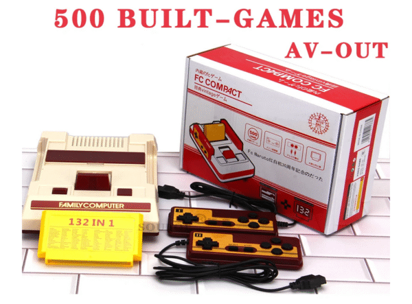Consola De Juegos Clasica Family Computer 8Bit + Cassette 132 En 1