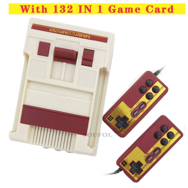 Consola De Juegos Clasica Family Computer 8Bit + Cassette 132 En 1