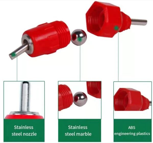 Bebedero Tipo Niple para Codorniz, Pollo, Gallina, Ave, Conejo giratorio de 360 grados X 100 unidades