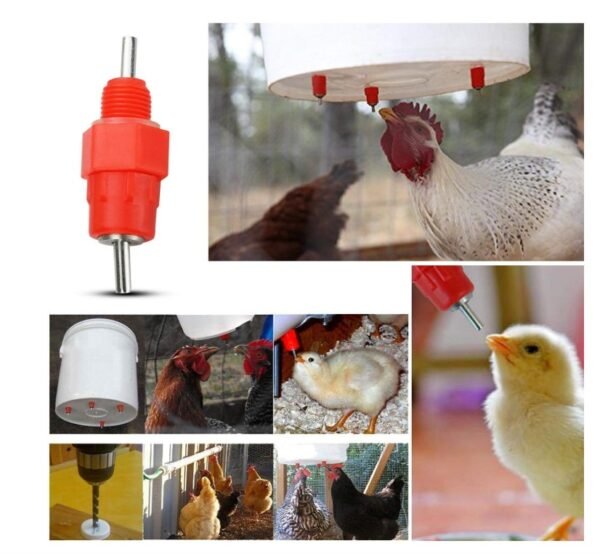 Bebedero Tipo Niple para Codorniz, Pollo, Gallina, Ave, Conejo giratorio de 360 grados X 100 unidades