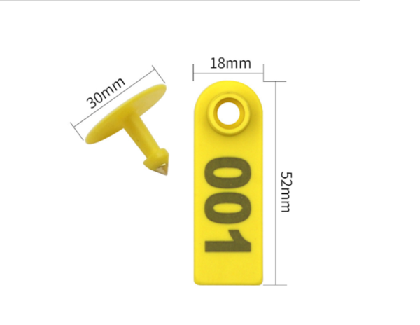 Chapetas Orejeras Ovinos, Cabras, Ovejas, Amarillo X 100 Unidades