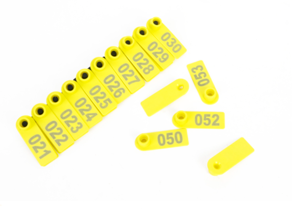 Chapetas Orejeras Ovinos, Cabras, Ovejas, Amarillo X 100 Unidades