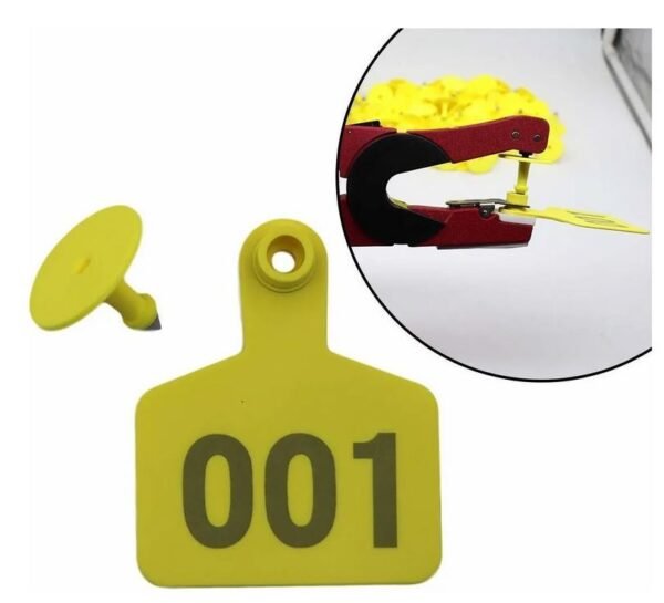 Chapetas Orejeras Para Vacas, Búfalos, Cabras, Ganado, Numeradas, Amarillo X 100 Unidades