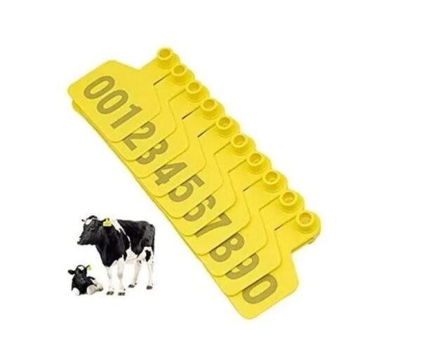 Chapetas Orejeras Para Vacas, Búfalos, Cabras, Ganado, Numeradas, Amarillo X 100 Unidades