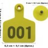 Chapetas Orejeras Para Vacas, Búfalos, Cabras, Ganado, Numeradas, Amarillo X 100 Unidades